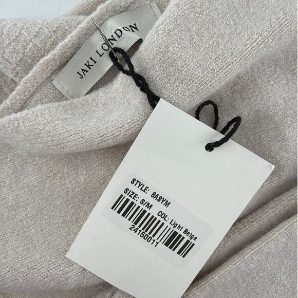 Jaki Women's Light Beige Asymmetric Draped Seamless Knitted Jumper Size S/M - Picture 4 of 10